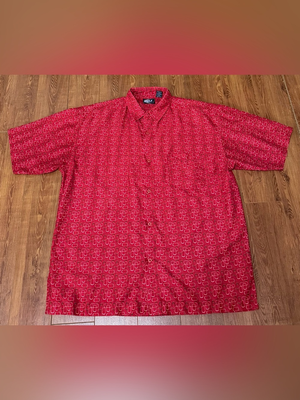 AU Sixty Four Men’s Button-Up Shirt - Size Large - Geometric Print